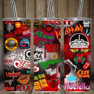 80s heavy metal rock music tumbler